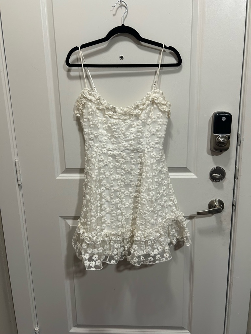 Angel Biba Ivory Spaghetti Strap Mini Dress